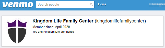 Venmo _ Kingdom Life Family Center
